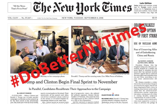 new york times front page #DoBetterNYTimes